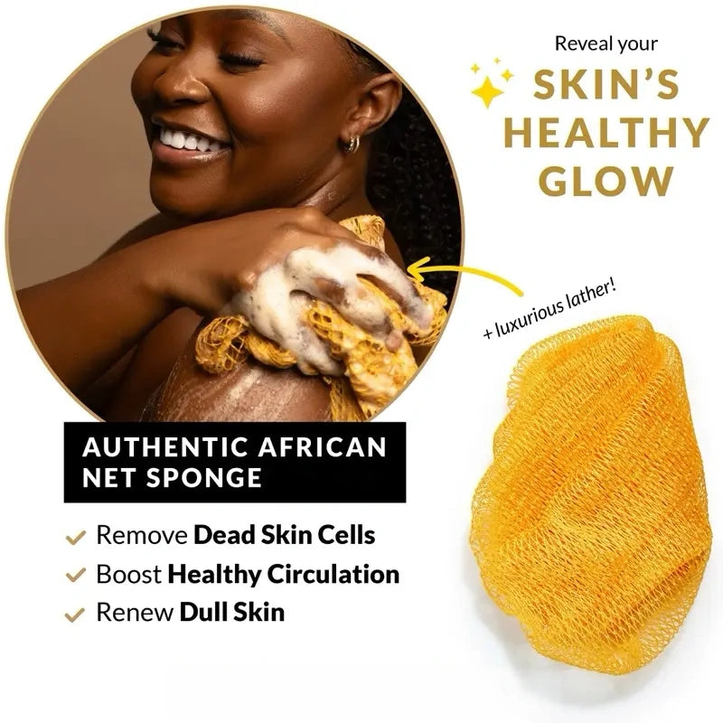 African Exfoliating Net - Ethically Sourced Bath Sponge for Smooth Skin