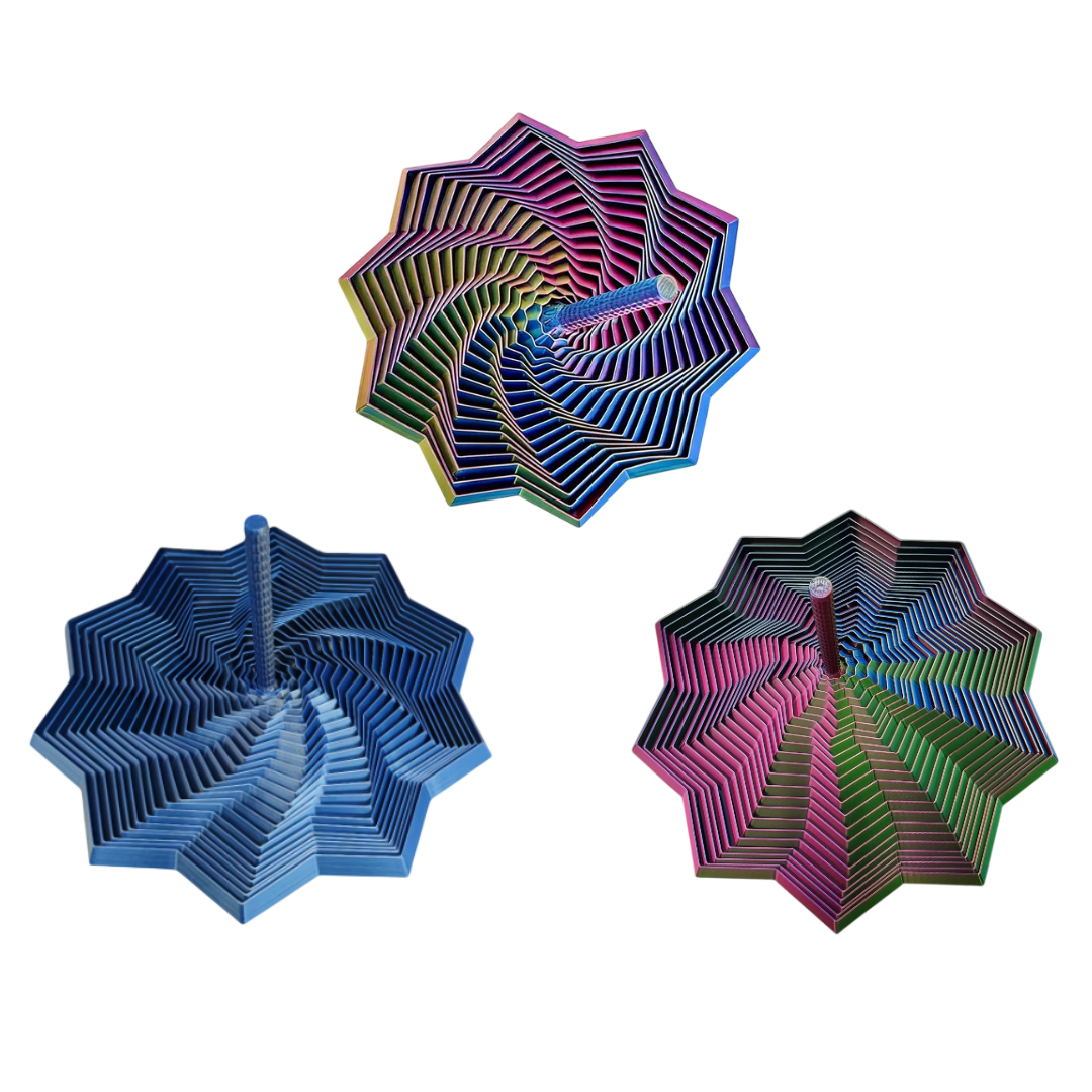 3D Printed Fidget Star - Sensory Relief Toy with Hypnotic Spinning & Soothing Sound