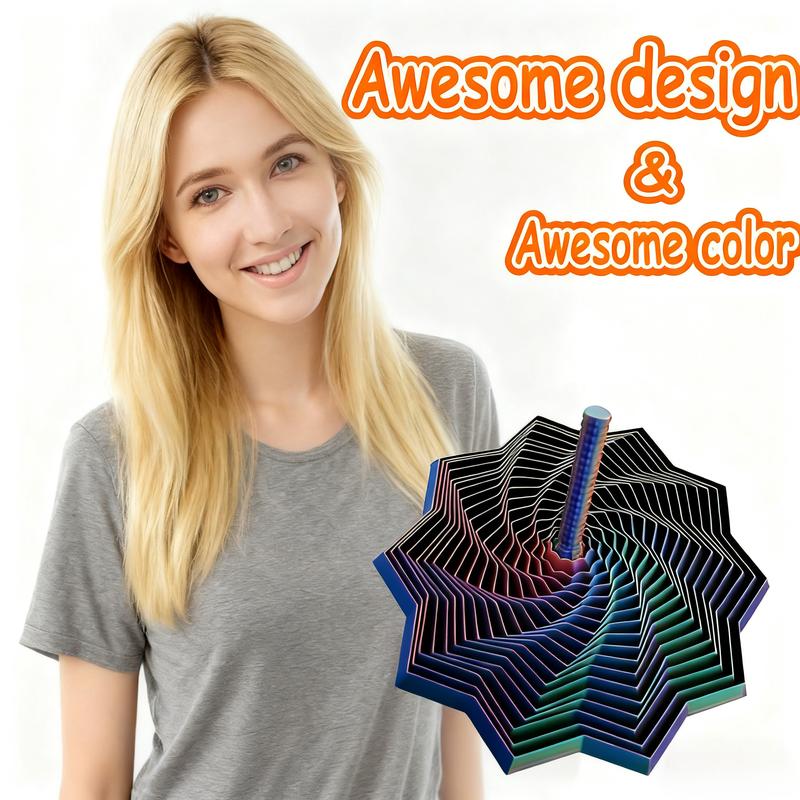 3D Printed Fidget Star - Sensory Relief Toy with Hypnotic Spinning & Soothing Sound