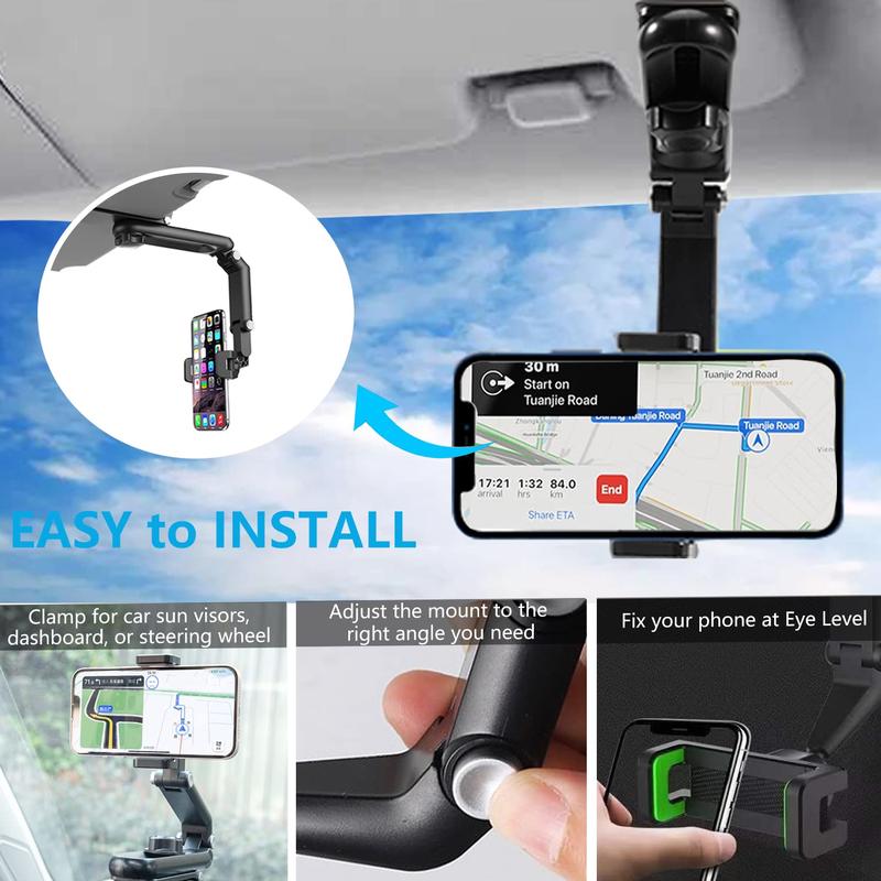 Black Friday Deal: 1080° Rotating Phone Holder - Universal Car Visor Mount with 360° Rotation