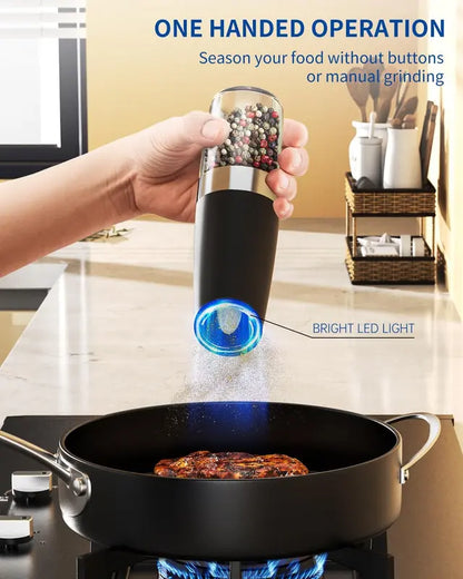 Black Friday Special: Gravity Electric Grinder Set - LED Automatic Salt & Pepper Mill