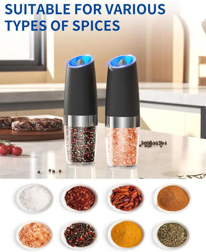 Black Friday Special: Gravity Electric Grinder Set - LED Automatic Salt & Pepper Mill