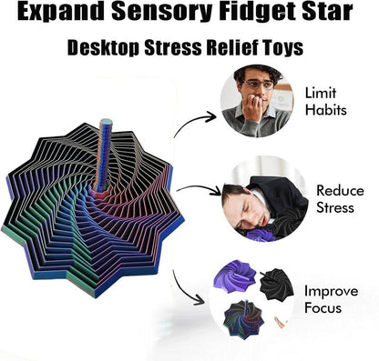 3D Printed Fidget Star - Sensory Relief Toy with Hypnotic Spinning & Soothing Sound