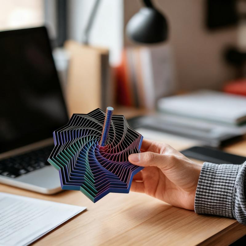 3D Printed Fidget Star - Sensory Relief Toy with Hypnotic Spinning & Soothing Sound