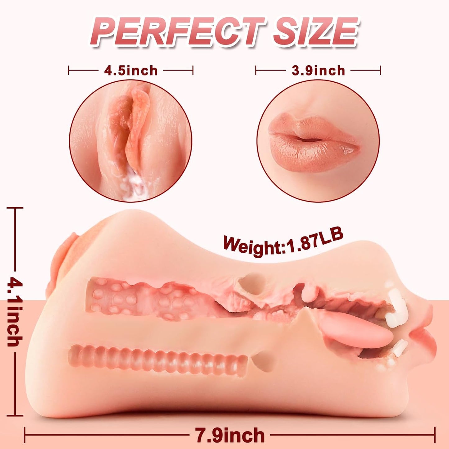 DarkFairy 3-in-1 Realistic Male Masturbator - Textured Stroker Toy with Anatomical Design