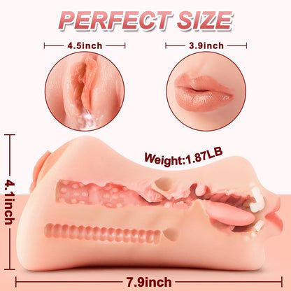 DarkFairy 3-in-1 Realistic Male Masturbator - Textured Stroker Toy with Anatomical Design