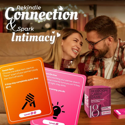 160 Cards Couples Games for Adults - Romantic & Naughty Game Date Night Ideas to Spark Conversation & Intimacy - 4 Levels of Spicy Dares - Anniversary, Valentines Love Gift for Boyfriend & Girlfriend