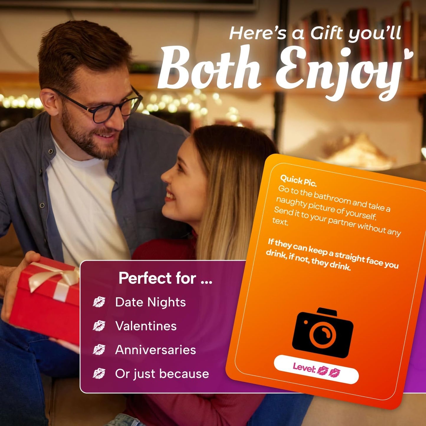 160 Cards Couples Games for Adults - Romantic & Naughty Game Date Night Ideas to Spark Conversation & Intimacy - 4 Levels of Spicy Dares - Anniversary, Valentines Love Gift for Boyfriend & Girlfriend