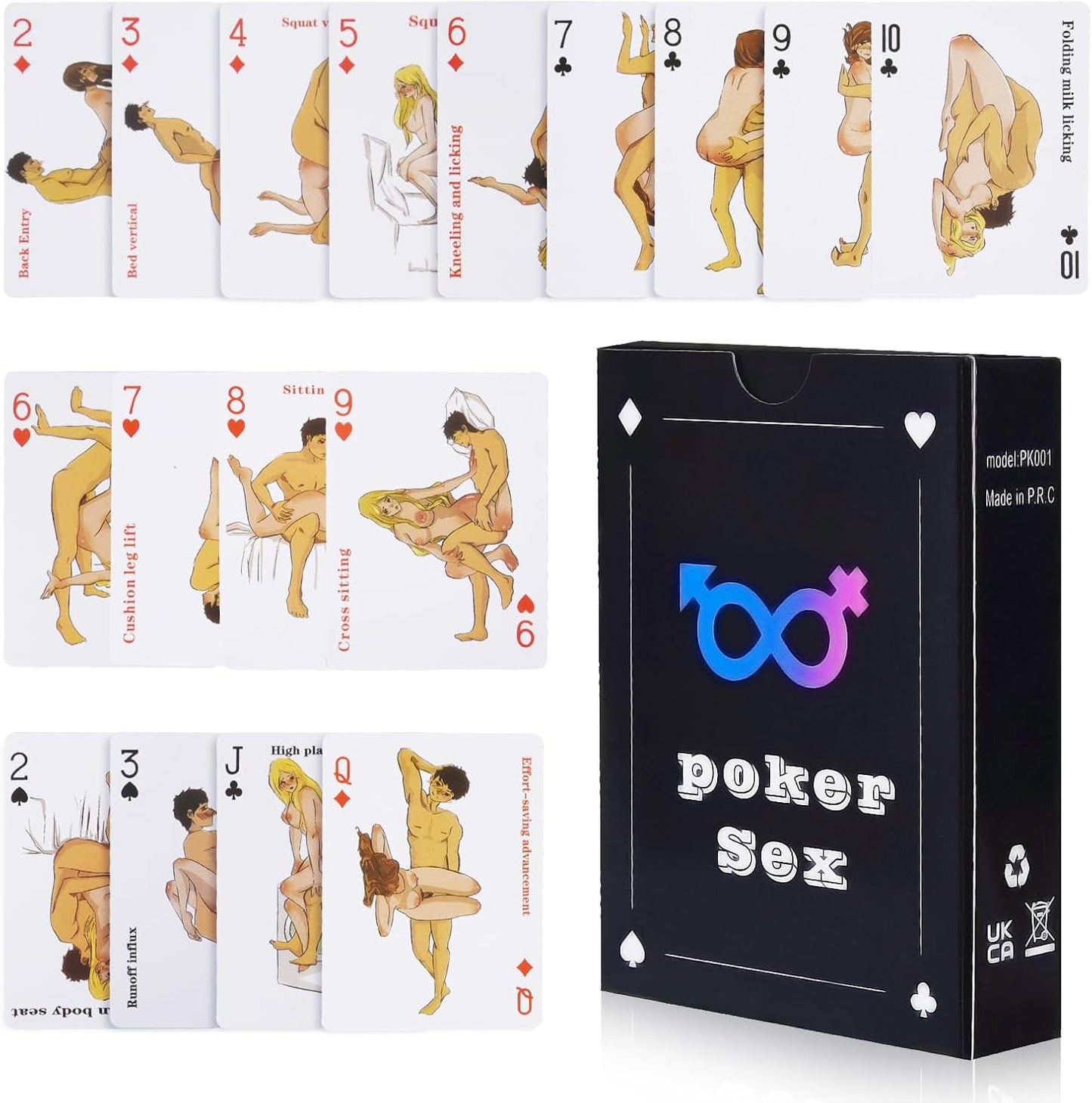 DarkFairy 54 Hot Position Playing Cards - Romantic Couples Game for Adults (18+)