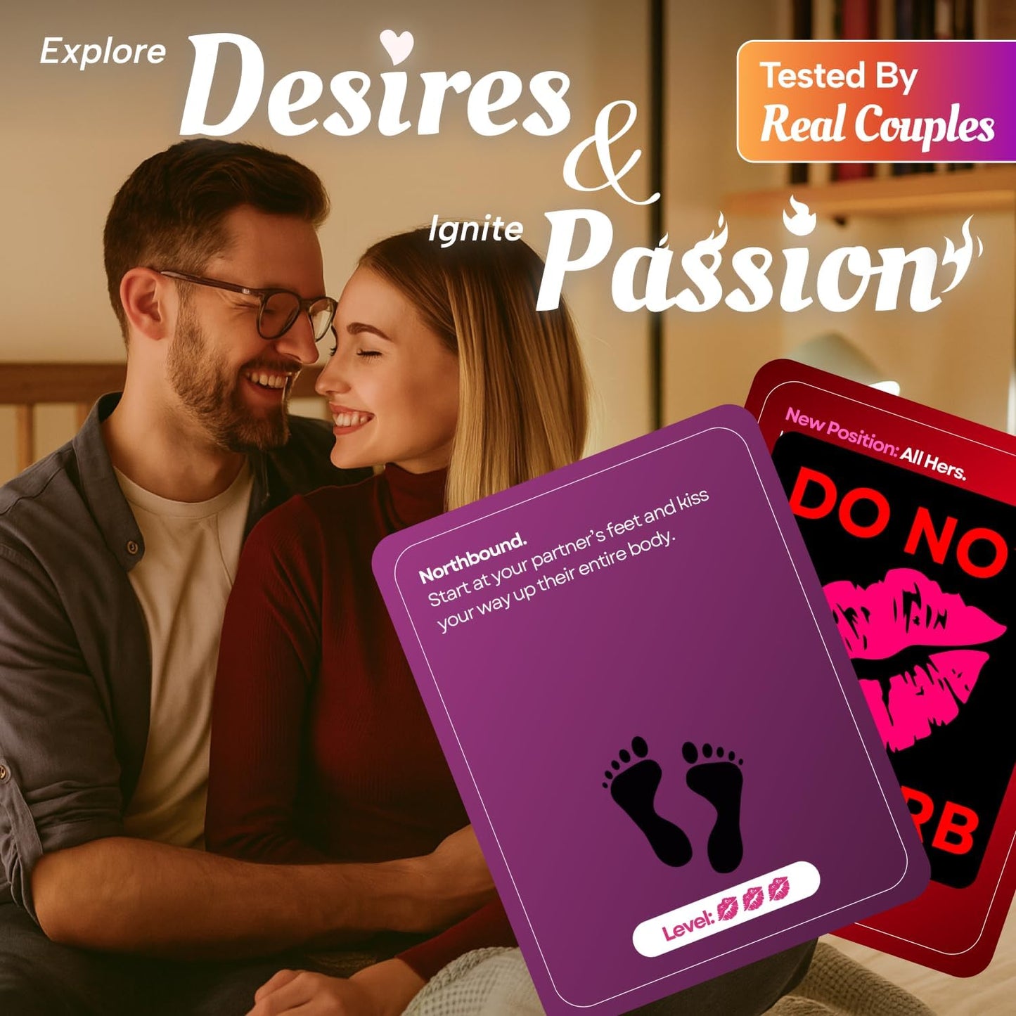 160 Cards Couples Games for Adults - Romantic & Naughty Game Date Night Ideas to Spark Conversation & Intimacy - 4 Levels of Spicy Dares - Anniversary, Valentines Love Gift for Boyfriend & Girlfriend
