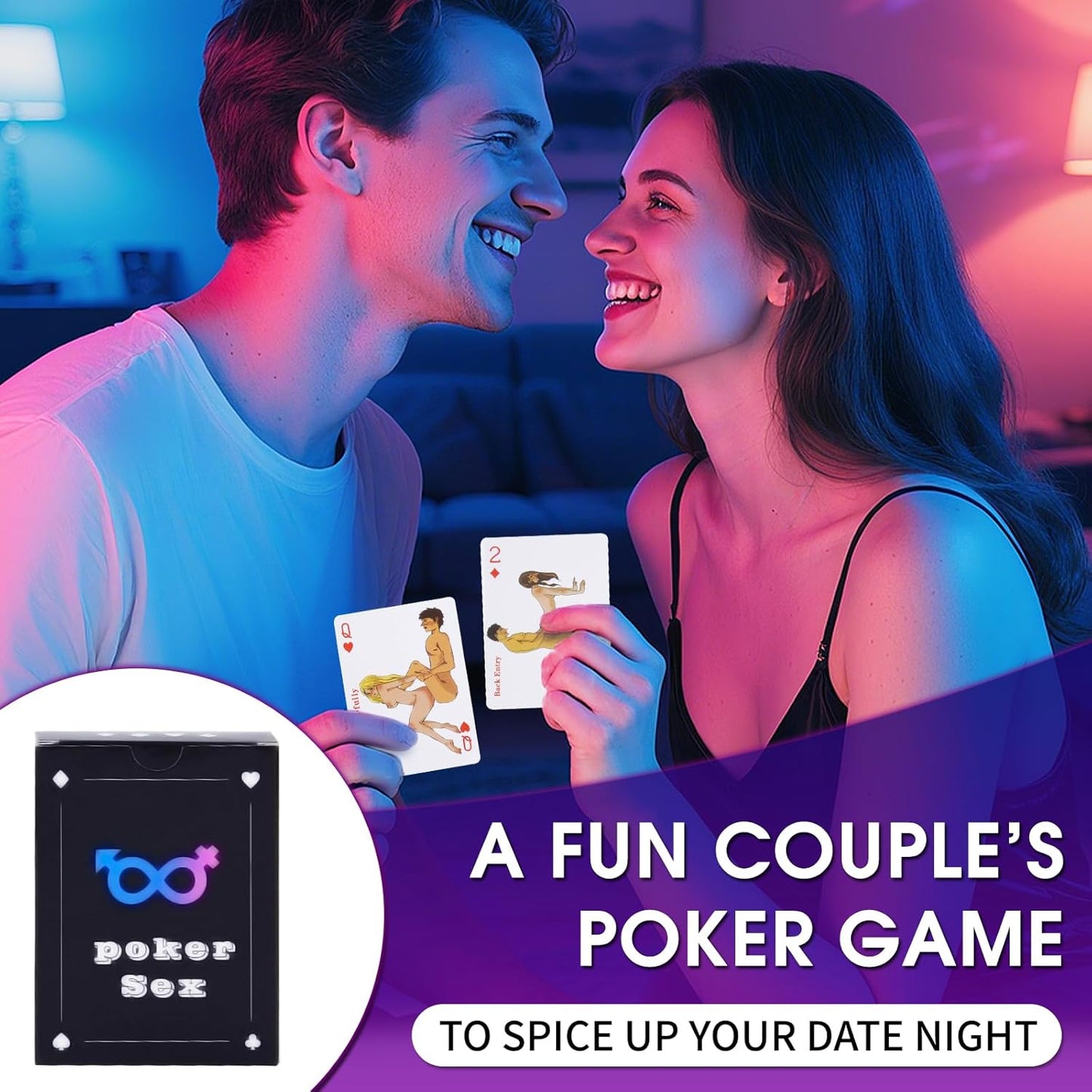 DarkFairy 54 Hot Position Playing Cards - Romantic Couples Game for Adults (18+)