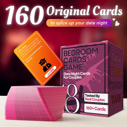 160 Cards Couples Games for Adults - Romantic & Naughty Game Date Night Ideas to Spark Conversation & Intimacy - 4 Levels of Spicy Dares - Anniversary, Valentines Love Gift for Boyfriend & Girlfriend