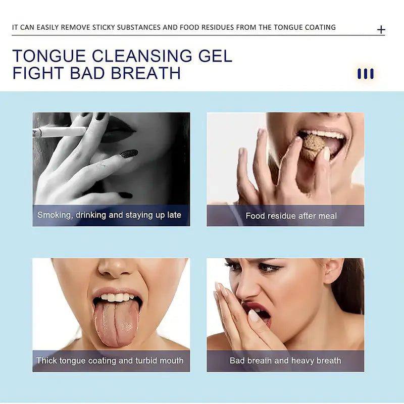 DarkFairy Probiotics Mint Tongue Cleaning Kit  1 Min Deep Clean for Stubborn Coating Bad Breath Post Meal Smoking Essential 50g Long Lasting Freshness